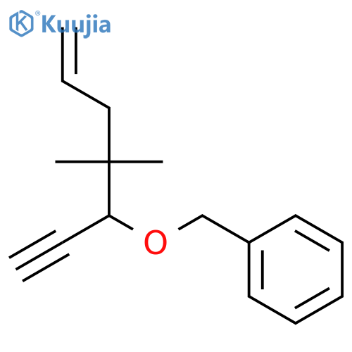 Benzene, [[(1-ethynyl-2,2-dimethyl-4-pentenyl)oxy]methyl]- structure