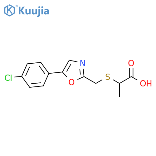 2-({5-(4-Chlorophenyl)-1,3-oxazol-2-ylmethyl}sulfanyl)propanoic Acid structure