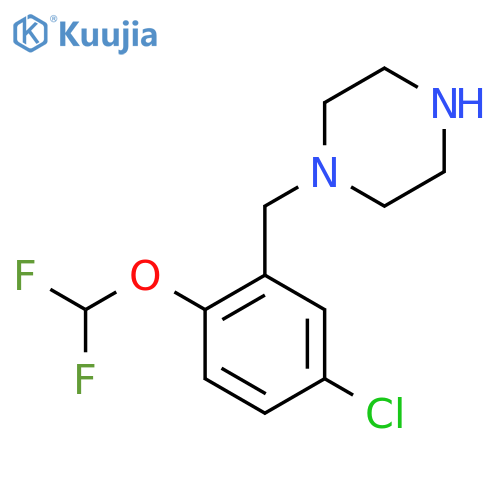 1-{5-chloro-2-(difluoromethoxy)phenylmethyl}piperazine structure