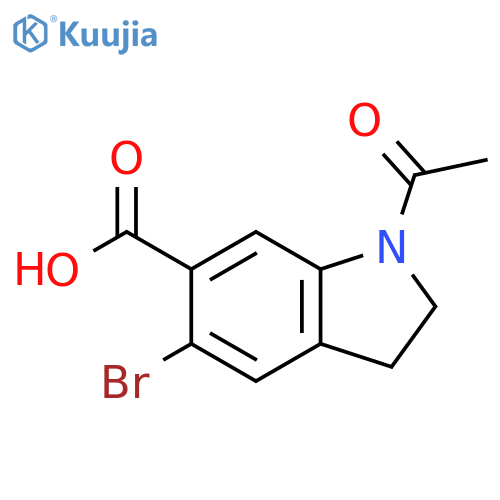 1-acetyl-5-bromo-2,3-dihydro-1H-indole-6-carboxylic acid structure