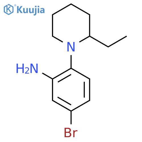 5-Bromo-2-(2-ethyl-1-piperidinyl)aniline structure