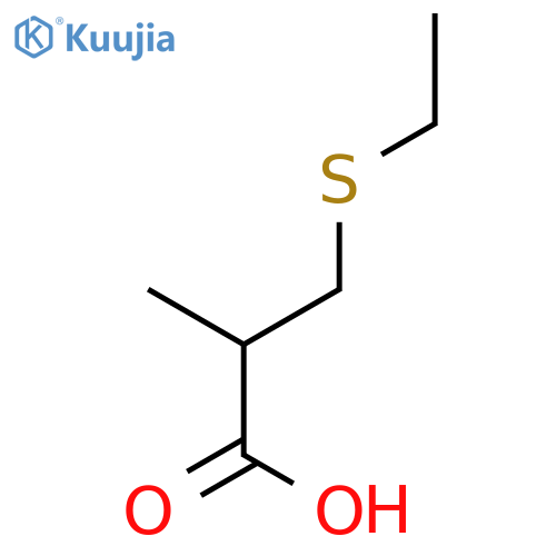 3-(ethylsulfanyl)-2-methylpropanoic acid structure