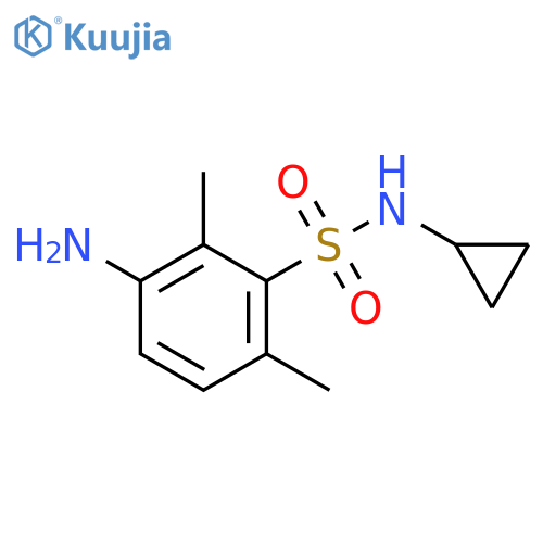 3-amino-N-cyclopropyl-2,6-dimethylbenzene-1-sulfonamide structure