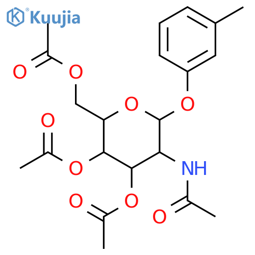 [3,4-bis(acetyloxy)-5-acetamido-6-(3-methylphenoxy)oxan-2-yl]methyl acetate structure
