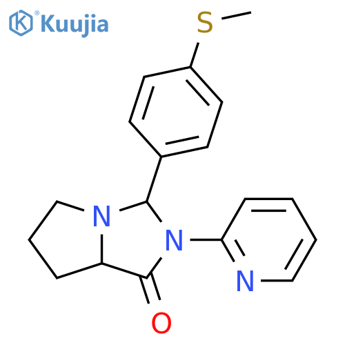 3-[4-(methylsulfanyl)phenyl]-2-(pyridin-2-yl)-hexahydro-1H-pyrrolo[1,2-c]imidazol-1-one structure