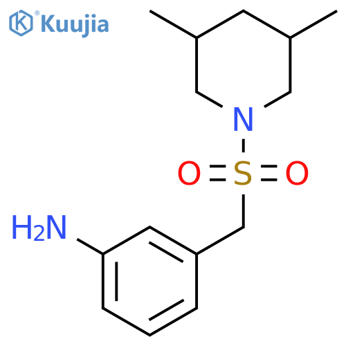 3-(3,5-Dimethyl-piperidine-1-sulfonylmethyl)-phenylamine structure