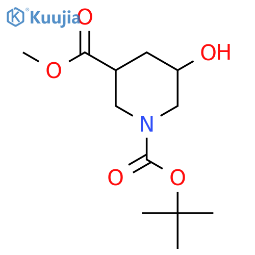 1-tert-butyl 3-methyl 5-hydroxypiperidine-1,3-dicarboxylate structure
