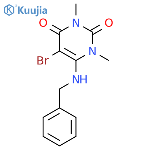 2,4(1H,3H)-Pyrimidinedione, 5-bromo-1,3-dimethyl-6-[(phenylmethyl)amino]- structure