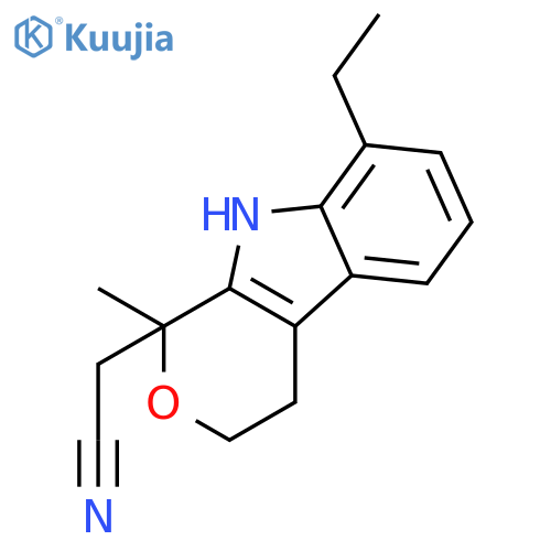 Pyrano[3,4-b]indole-1-acetonitrile, 8-ethyl-1,3,4,9-tetrahydro-1-methyl- structure