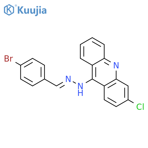 Benzaldehyde, 4-bromo-, (3-chloro-9-acridinyl)hydrazone structure