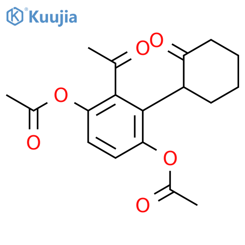 CYCLOHEXANONE, 2-[2-ACETYL-3,6-BIS(ACETYLOXY)PHENYL]- structure