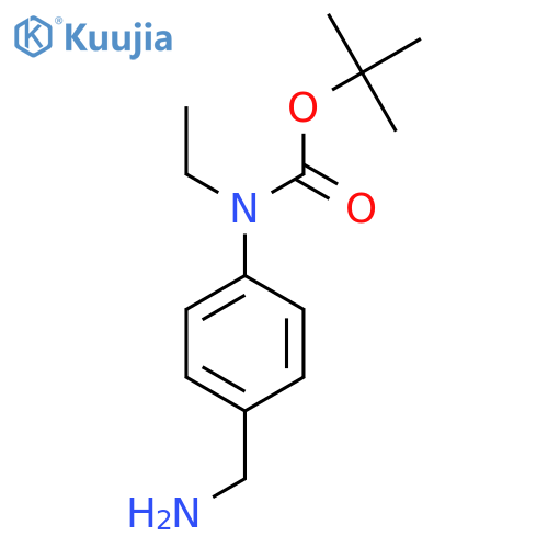 tert-butyl N-[4-(aminomethyl)phenyl]-N-ethylcarbamate structure