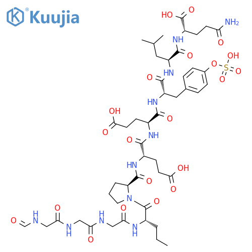 L-Glutamine, L-a-aspartyl-L-phenylalanyl-L-a-glutamyl-L-a-glutamyl-L-isoleucyl-L-prolyl-L-a-glutamyl-L-a-glutamyl-O-sulfo-L-tyrosyl-L-leucyl- structure