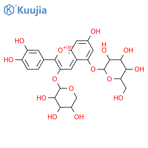 Cyanidin 3,5-diglycosides; Bis(monoglycosides), 3-O-β-D-Xylopyranoside, 5-O-β-D-glucopyranoside structure
