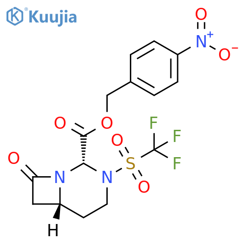 1,3-Diazabicyclo[4.2.0]octane-2-carboxylic acid,8-oxo-3-[(trifluoromethyl)sulfonyl]-, (4-nitrophenyl)methyl ester, trans- structure