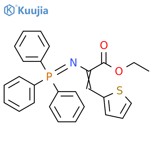 2-Propenoic acid, 3-(2-thienyl)-2-[(triphenylphosphoranylidene)amino]-, ethyl ester structure