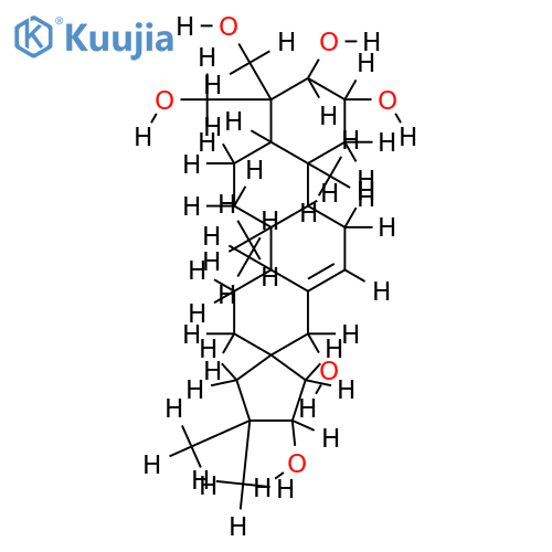 (2alpha,3alpha,17R,18beta,21alpha)-19(18->17)-abeo-28-norolean-12-ene-2,3,18,21,23,24-hexaol structure