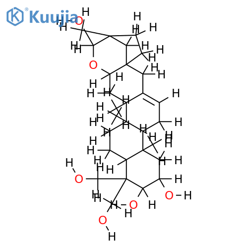 (2alpha,3alpha,16beta,17R,30beta)-19(18->17)-abeo-16,30-epoxy-28-norolean-12-ene-2,3,23,24,30-pentaol structure