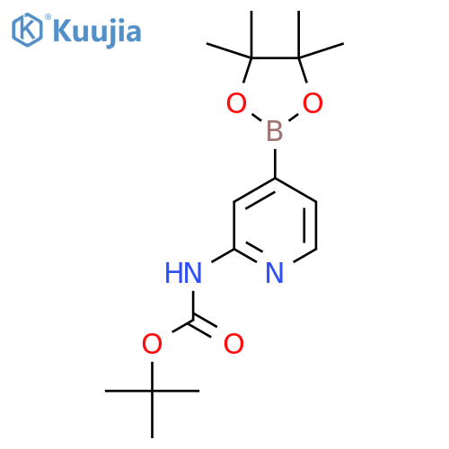 tert-butyl N-[4-(tetramethyl-1,3,2-dioxaborolan-2-yl)pyridin-2-yl]carbamate structure