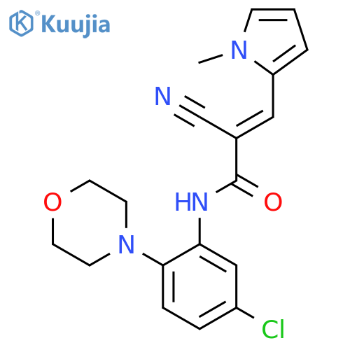 N-[5-chloro-2-(morpholin-4-yl)phenyl]-2-cyano-3-(1-methyl-1H-pyrrol-2-yl)prop-2-enamide structure