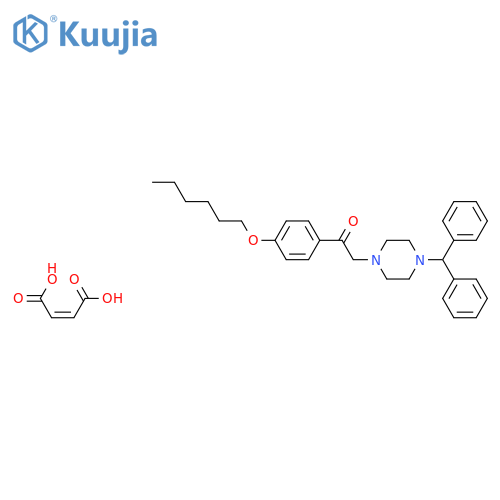Ethanone, 2-[4-(diphenylmethyl)-1-piperazinyl]-1-[4-(hexyloxy)phenyl]-, (Z)-2-butenedioate structure
