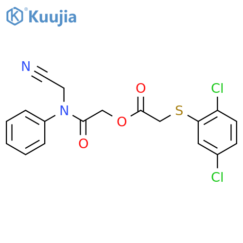 [(Cyanomethyl)(phenyl)carbamoyl]methyl 2-[(2,5-dichlorophenyl)sulfanyl]acetate structure