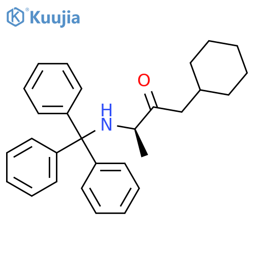 2-Butanone, 1-cyclohexyl-3-[(triphenylmethyl)amino]-, (R)- structure