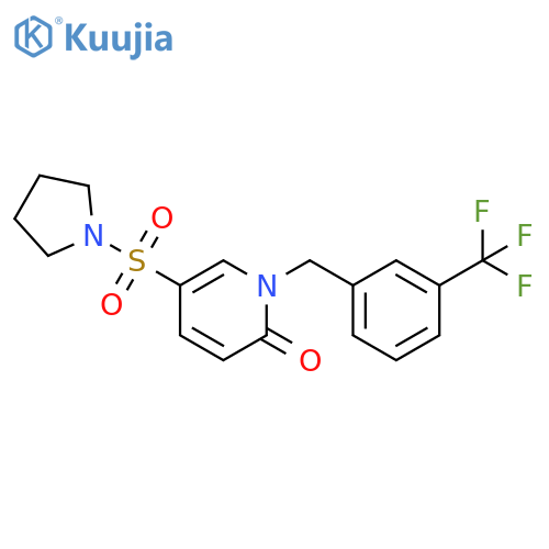 5-(pyrrolidine-1-sulfonyl)-1-{[3-(trifluoromethyl)phenyl]methyl}-1,2-dihydropyridin-2-one structure