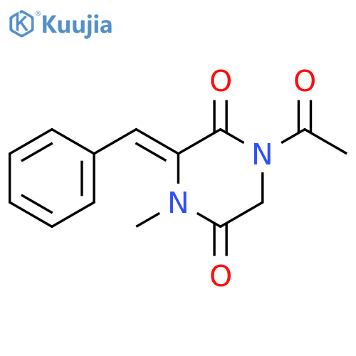 2,5-Piperazinedione, 1-acetyl-4-methyl-3-(phenylmethylene)- structure