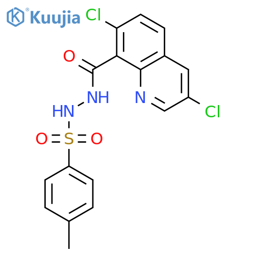 8-Quinolinecarboxylic acid, 3,7-dichloro-, 2-[(4-methylphenyl)sulfonyl]hydrazide structure
