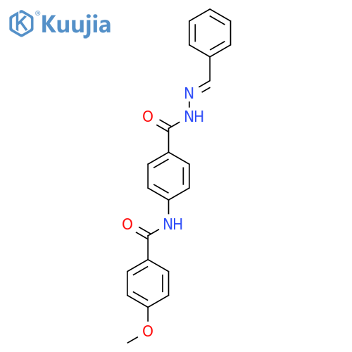 Benzoic acid, 4-[(4-methoxybenzoyl)amino]-, (phenylmethylene)hydrazide structure