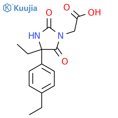 2-4-ethyl-4-(4-ethylphenyl)-2,5-dioxoimidazolidin-1-ylacetic acid structure