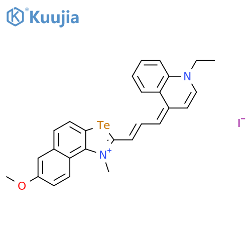 Naphtho[1,2-d]tellurazolium, 2-[3-(1-ethyl-4(1H)-quinolinylidene)-1-propenyl]-7-methoxy-1-methyl-, iodide structure