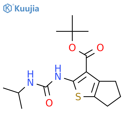 4H-Cyclopenta[b]thiophene-3-carboxylic acid, 5,6-dihydro-2-[[[(1-methylethyl)amino]carbonyl]amino]-, 1,1-dimethylethyl ester structure