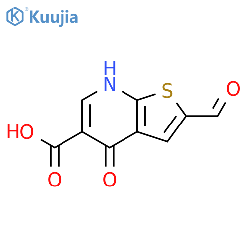 Thieno[2,3-b]pyridine-5-carboxylic acid, 2-formyl-4,7-dihydro-4-oxo- structure