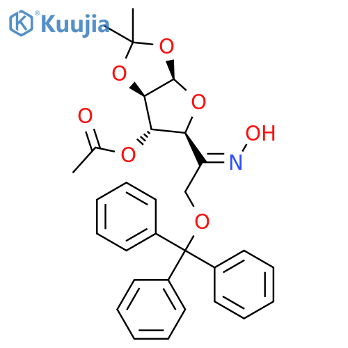 1,2-O-(1-Methylethylidene)-6-O-(triphenylmethyl)-β-L-arabino-hexofuranos-5-ulose Oxime 3-Acetate structure