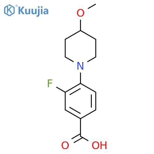 3-Fluoro-4-(4-methoxypiperidin-1-yl)benzoic acid structure