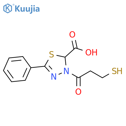 1,3,4-Thiadiazole-2-carboxylic acid,2,3-dihydro-3-(3-mercapto-1-oxopropyl)-5-phenyl- structure