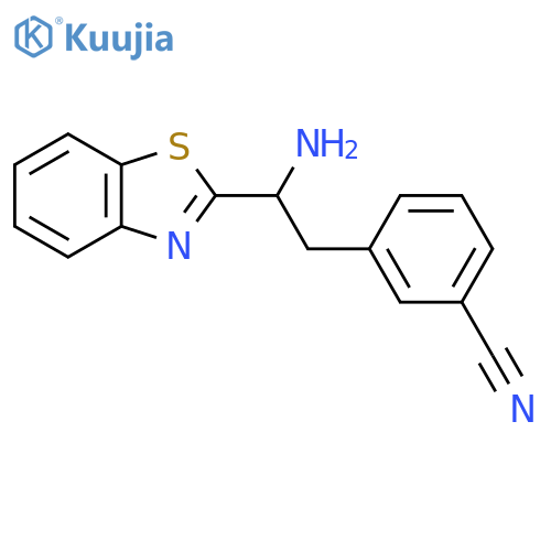 3-2-amino-2-(1,3-benzothiazol-2-yl)ethylbenzonitrile structure