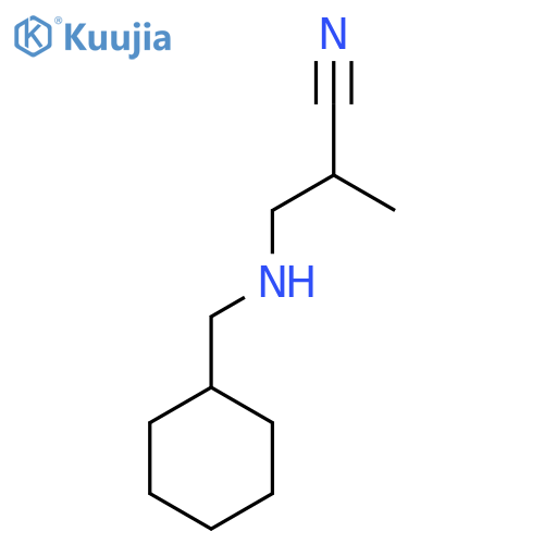 3-(cyclohexylmethyl)amino-2-methylpropanenitrile structure