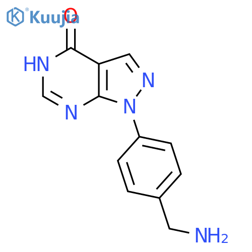 1-4-(aminomethyl)phenyl-1H,4H,5H-pyrazolo3,4-dpyrimidin-4-one structure
