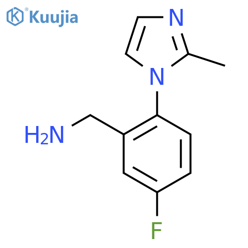 Benzenemethanamine, 5-fluoro-2-(2-methyl-1H-imidazol-1-yl)- structure