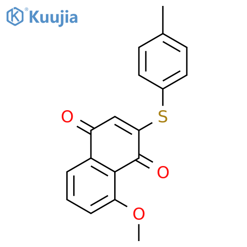 1,4-Naphthalenedione, 8-methoxy-2-[(4-methylphenyl)thio]- structure