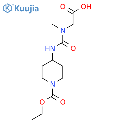 2-({1-(ethoxycarbonyl)piperidin-4-ylcarbamoyl}(methyl)amino)acetic acid structure