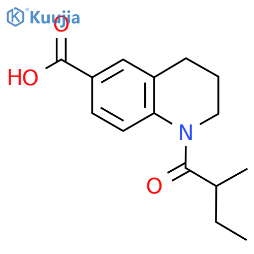 1-(2-Methylbutanoyl)-1,2,3,4-tetrahydroquinoline-6-carboxylic acid structure