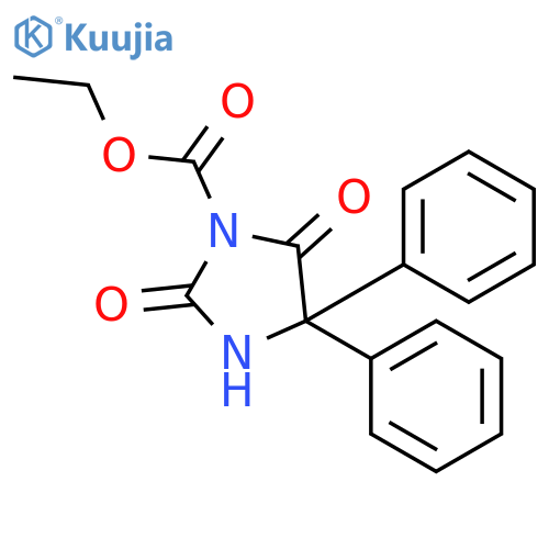 1-Imidazolidinecarboxylicacid, 2,5-dioxo-4,4-diphenyl-, ethyl ester structure