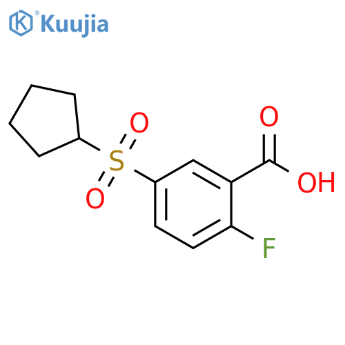 5-(cyclopentanesulfonyl)-2-fluorobenzoic acid structure
