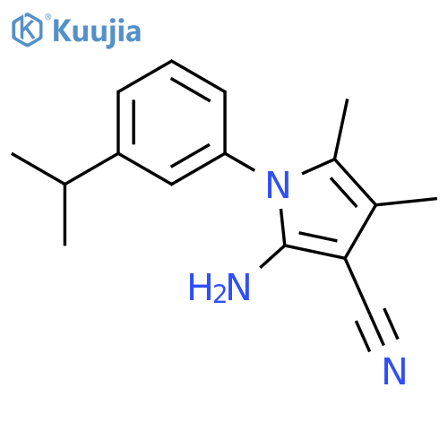 2-Amino-1-(3-isopropylphenyl)-4,5-dimethyl-1H-pyrrole-3-carbonitrile structure