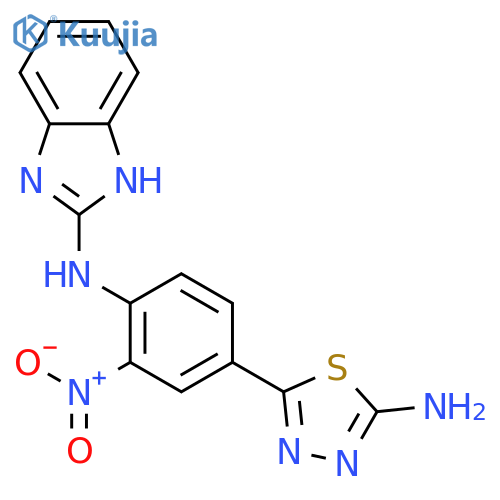 1H-Benzimidazol-2-amine, N-[4-(5-amino-1,3,4-thiadiazol-2-yl)-2-nitrophenyl]- structure