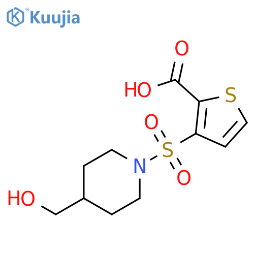 3-{4-(Hydroxymethyl)piperidin-1-ylsulfonyl}thiophene-2-carboxylic Acid structure
